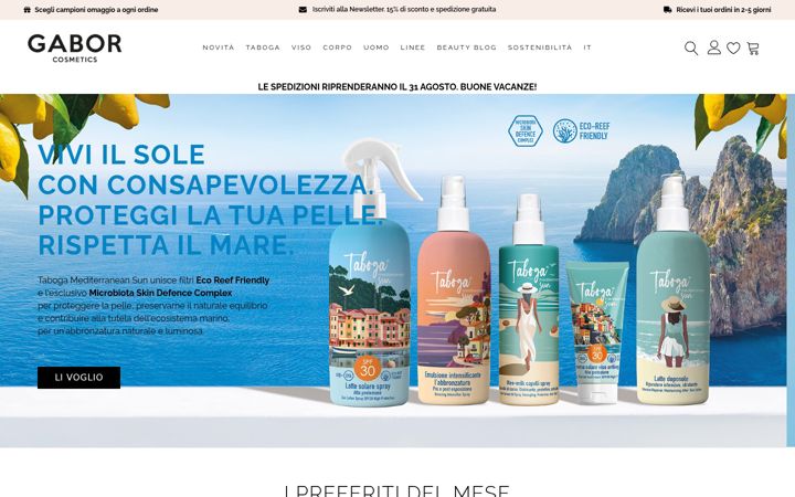 Screenshot of gaborcosmetics.com