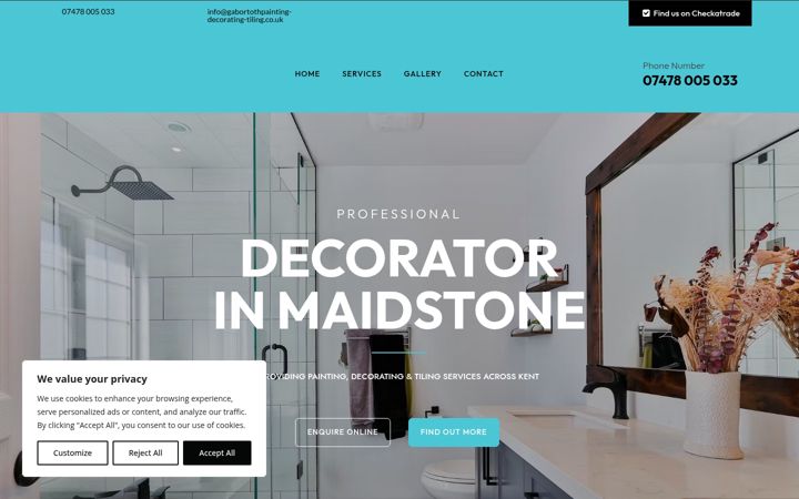 Screenshot of gabortothpainting-decorating-tiling.co.uk