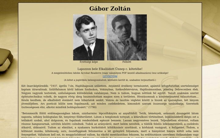 Screenshot of gaborzoltan.hu