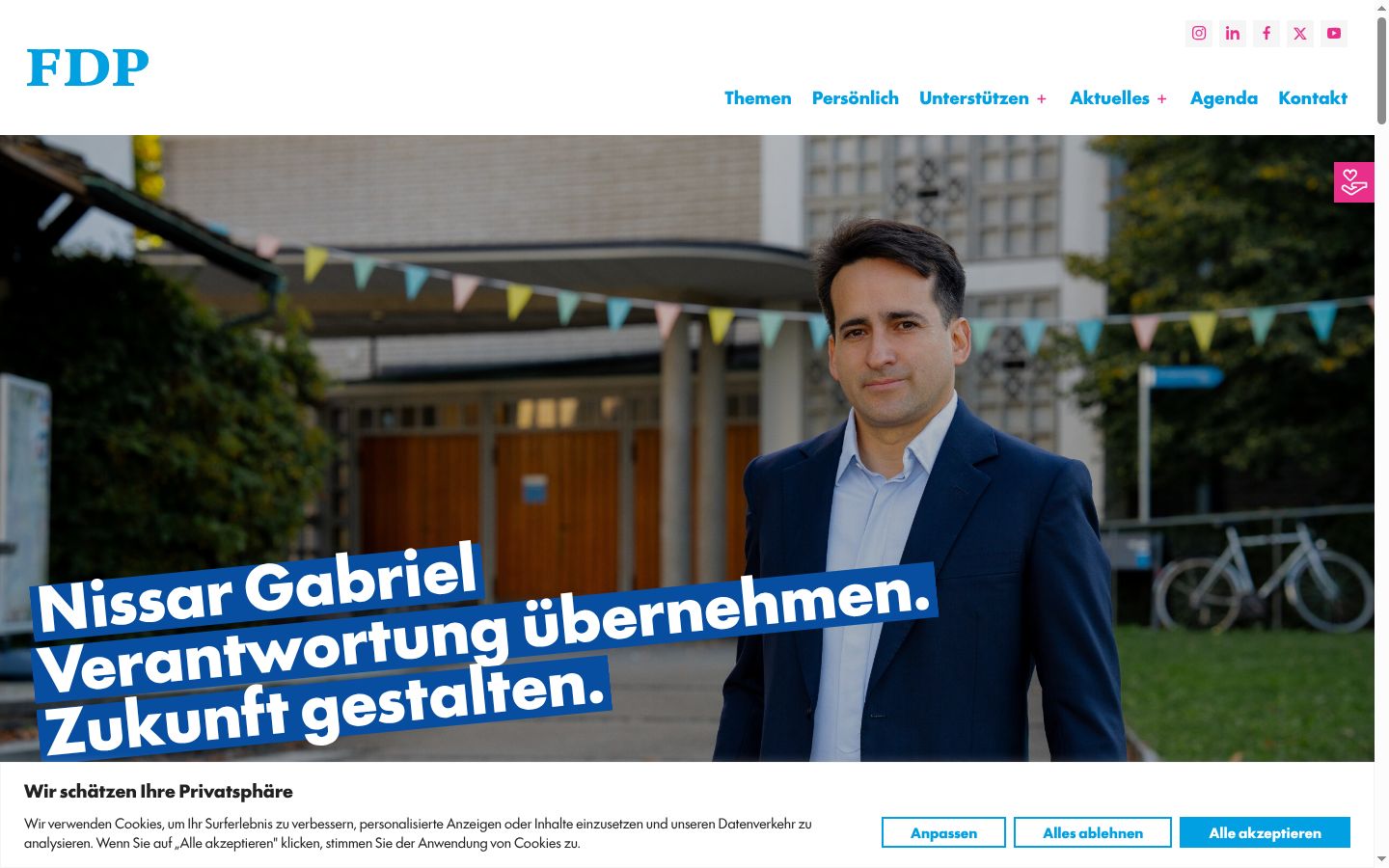 Screenshot tal-banner tal-kunsens muri qabel kwalunkwe interazzjoni