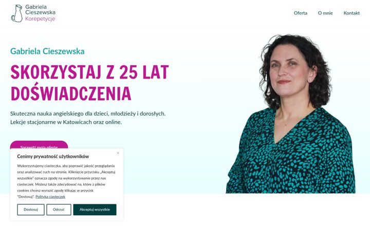 Screenshot of gabrielacieszewska.pl