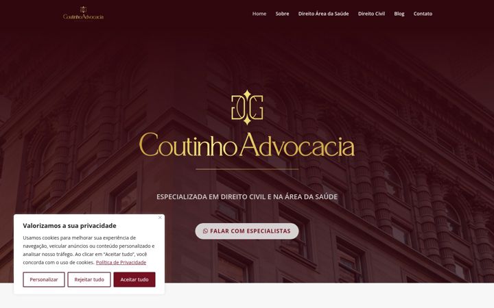 Screenshot of gabrielacoutinhoadvogados.com.br