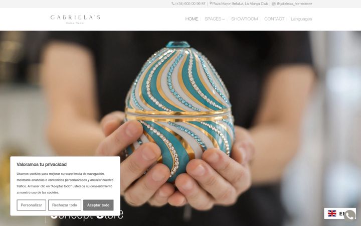 Screenshot of gabrielashomedecor.com