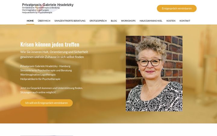 Screenshot of gabriele-hradetzky.de