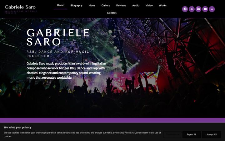 Screenshot of gabrielesaroproducer.com