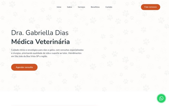 Screenshot of gabrielladiasveterinaria.com.br