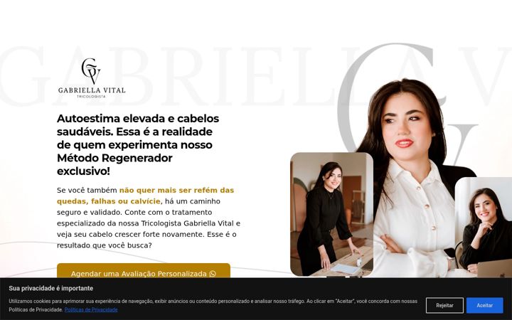 Screenshot of gabriellavitaltricologista.com.br