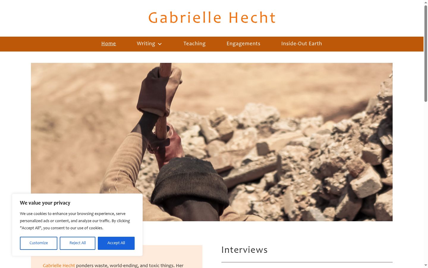 Screenshot des Einwilligungsbanners vor jeglicher Interaktion