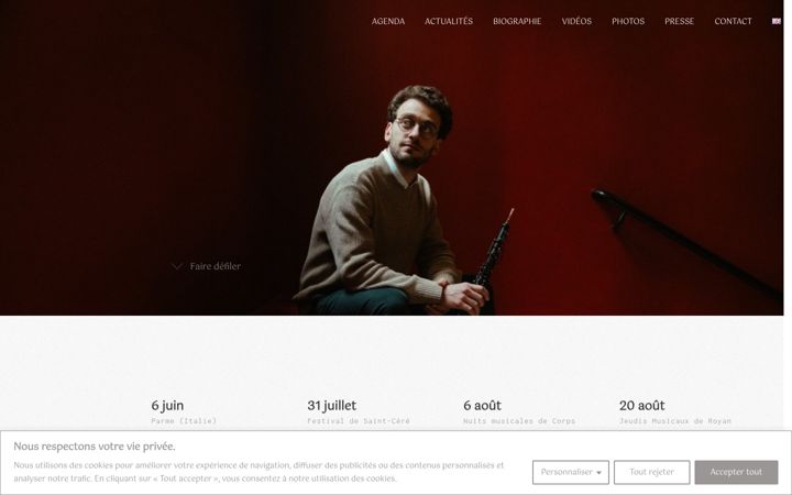 Screenshot of gabrielpidoux.com