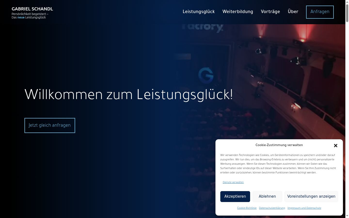 Screenshot del banner di consenso mostrato prima di qualsiasi interazione