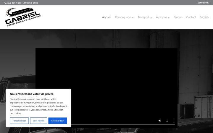 Screenshot of gabrieltransport.ca
