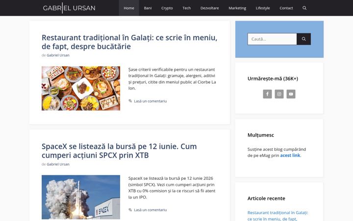 Screenshot of gabrielursan.ro