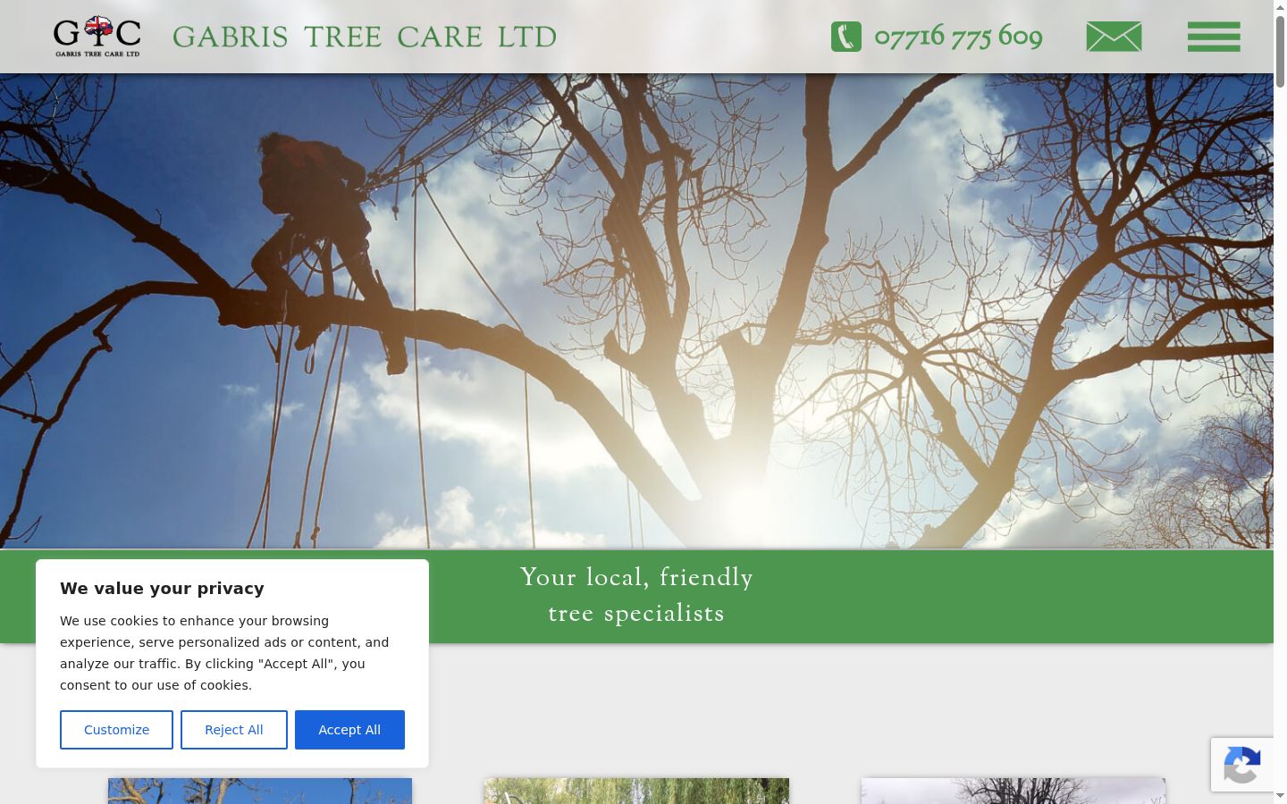 Screenshot of the consent banner shown before any interaction