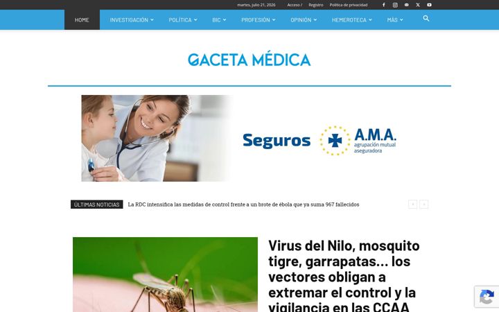 Screenshot of gacetamedica.com