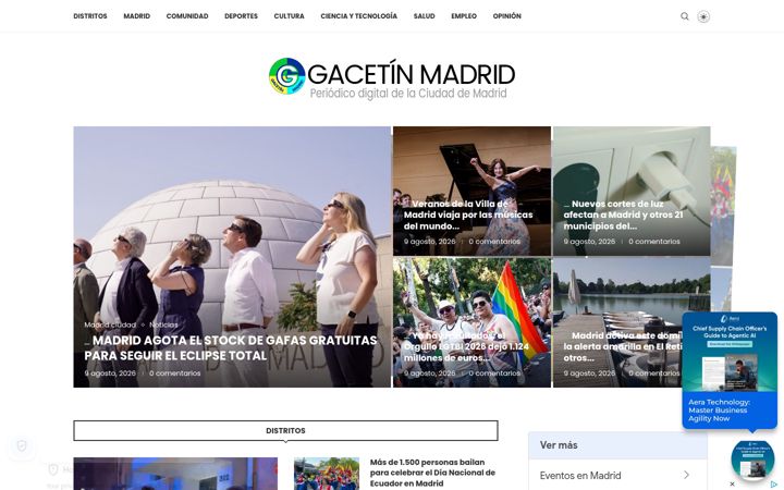 Screenshot of gacetinmadrid.com