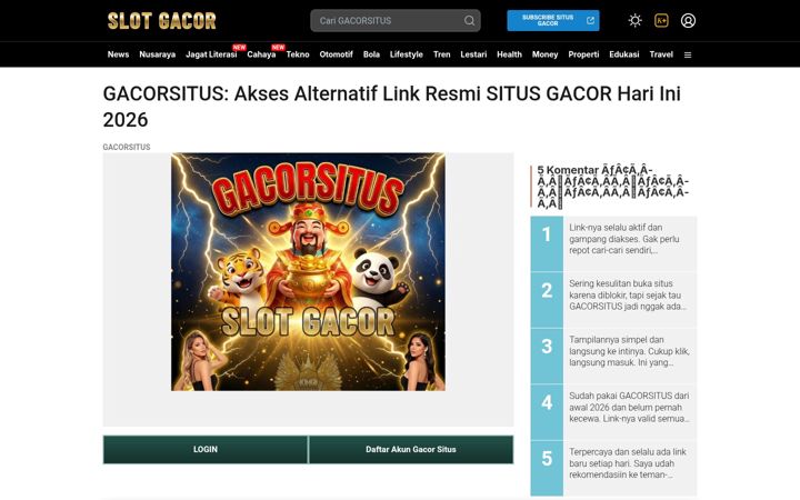 Posnetek zaslona gacorsitus.com