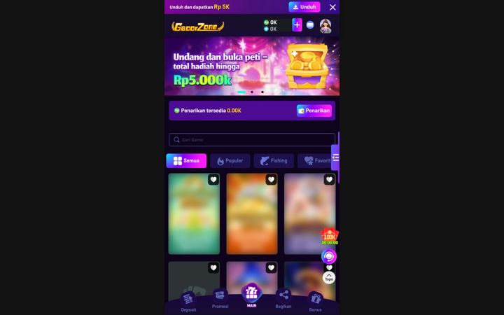 Screenshot of gacorzone.com