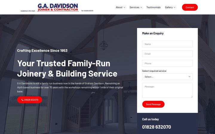 Screenshot of gadavidsonjoiners.co.uk