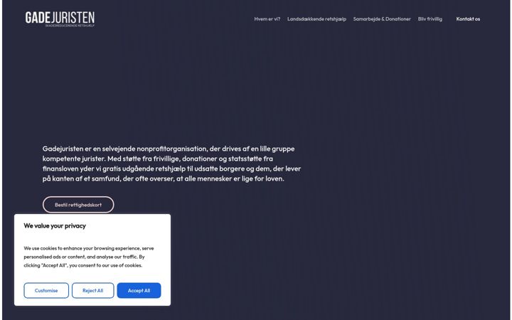 Screenshot of gadejuristen.dk