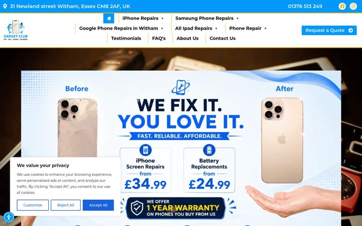 Screenshot of gadgetclub.uk