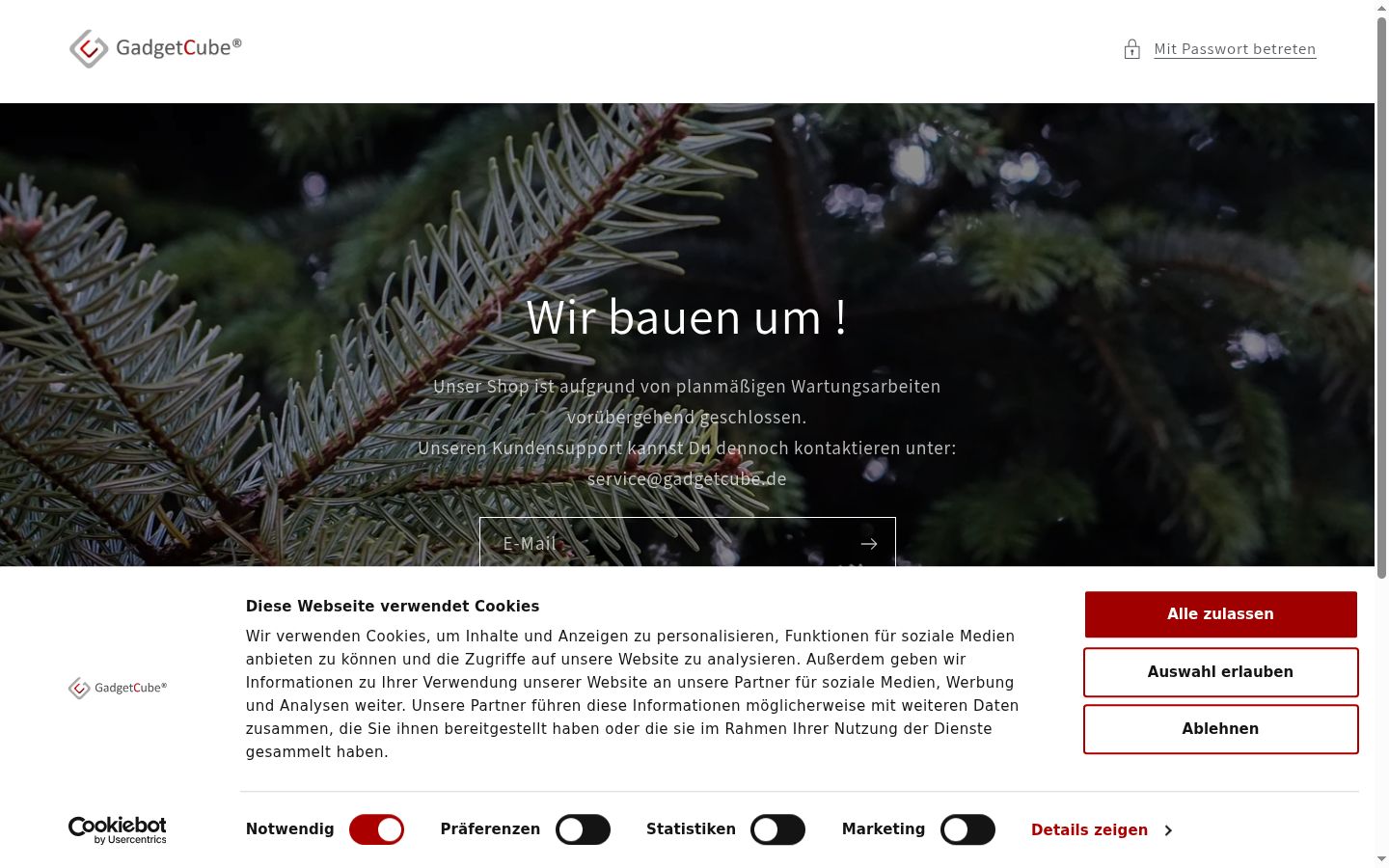 Screenshot of the consent banner shown before any interaction