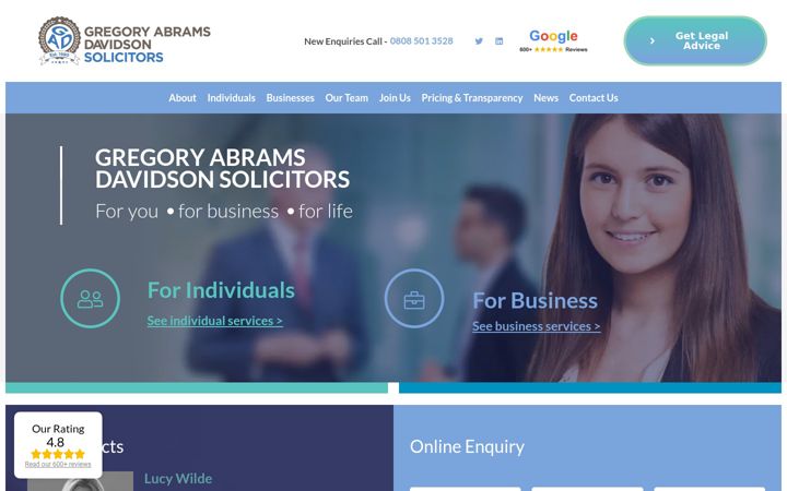 Screenshot of gadlegal.co.uk