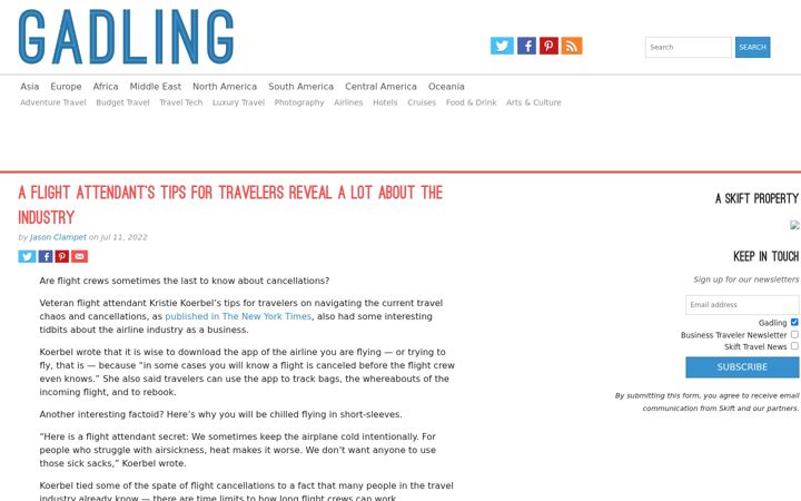 Screenshot of gadling.com