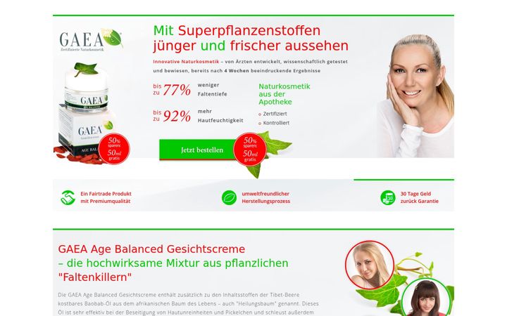 Zrzut ekranu gaea-kosmetik.de