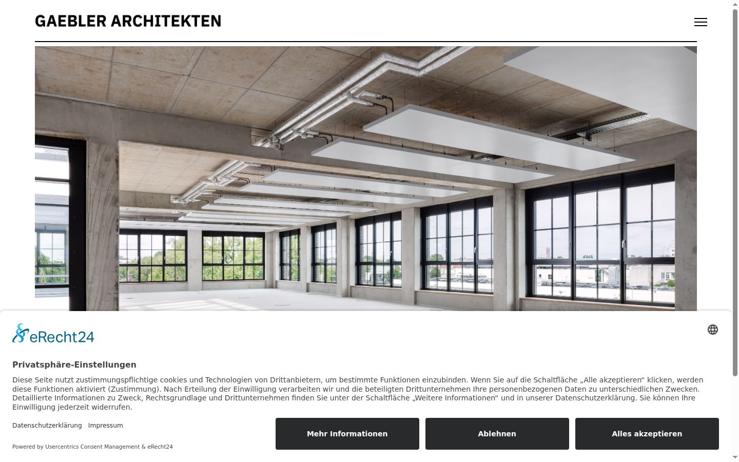 Screenshot des Einwilligungsbanners vor jeglicher Interaktion