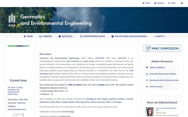 Screenshot of gaee.agh.edu.pl