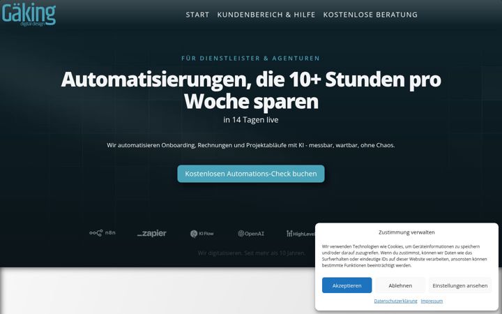 Screenshot of gaeking.de