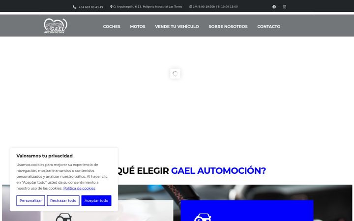 Screenshot of gaelautomocion.com