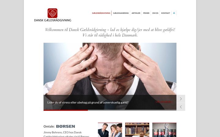 Screenshot of gaeldsraadgivning.dk