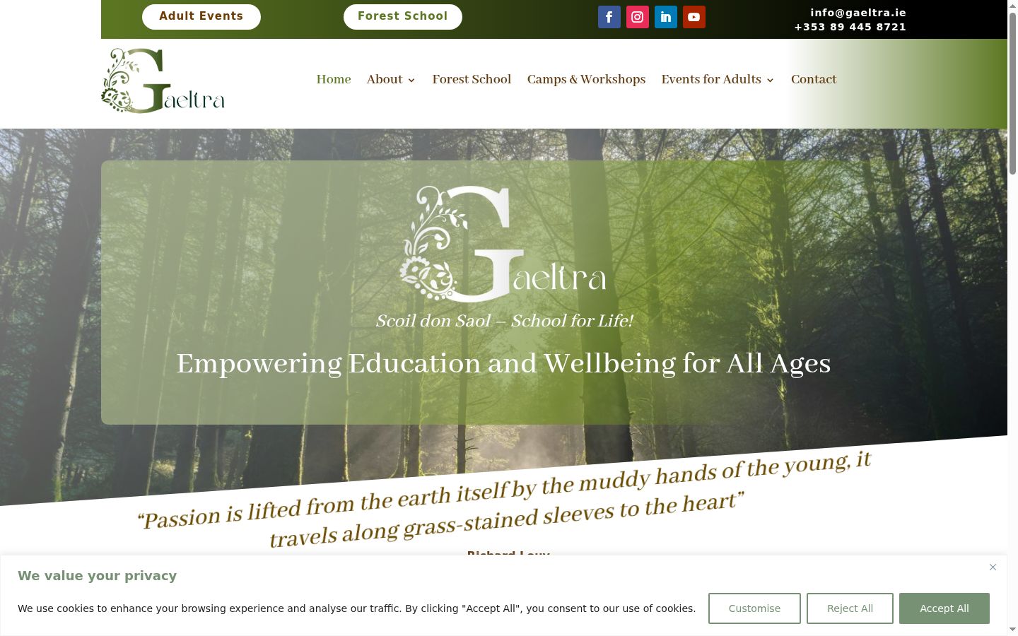 Screenshot of the consent banner shown before any interaction