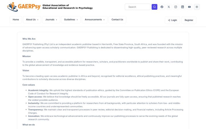 Screenshot of gaerpsy.com