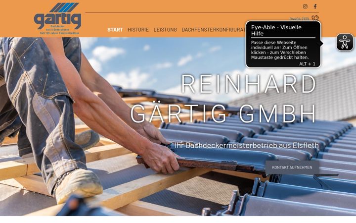 Screenshot di gaertig-bedachungen.de
