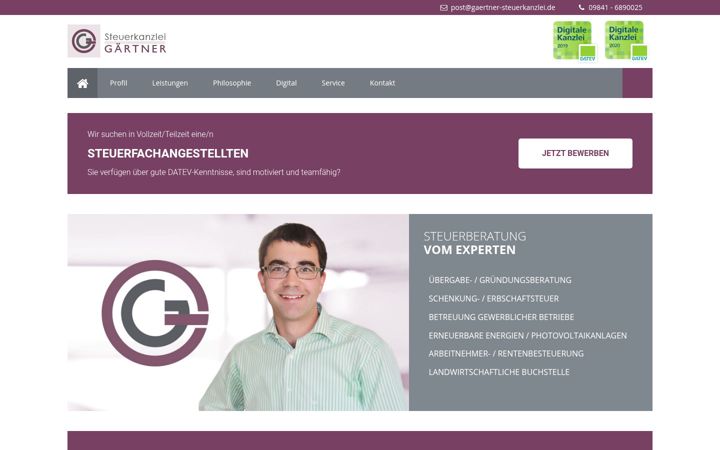 Screenshot of gaertner-steuerkanzlei.de
