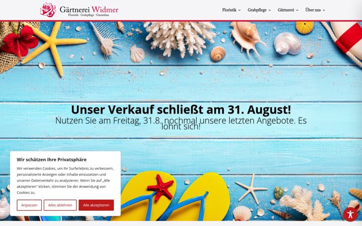 Screenshot of gaertnerei-widmer.de