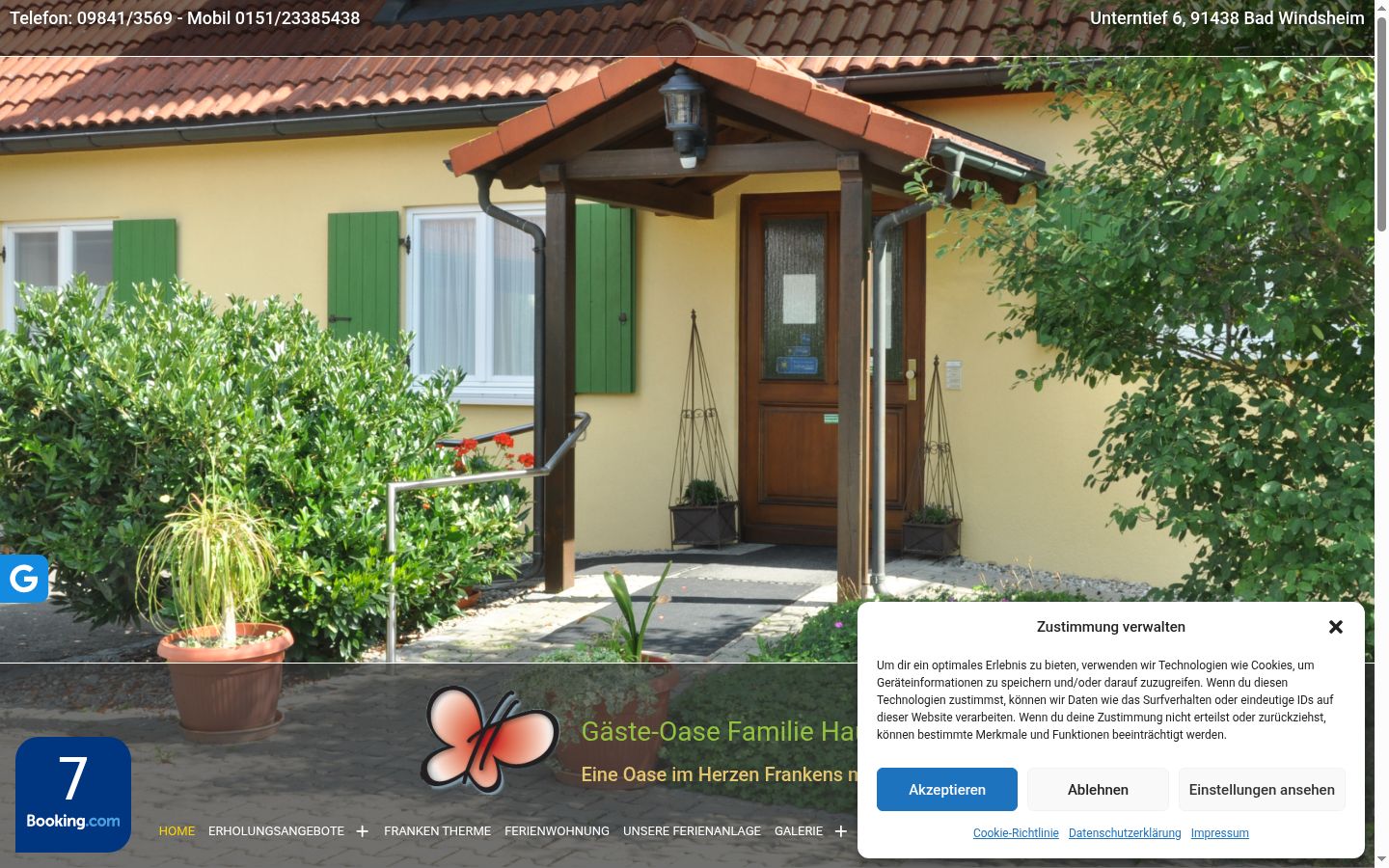 Posnetek zaslona pasice za privolitev, prikazane pred kakršno koli interakcijo