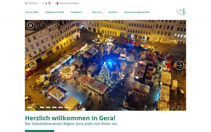 Screenshot of gaestefuehrung-gera.de