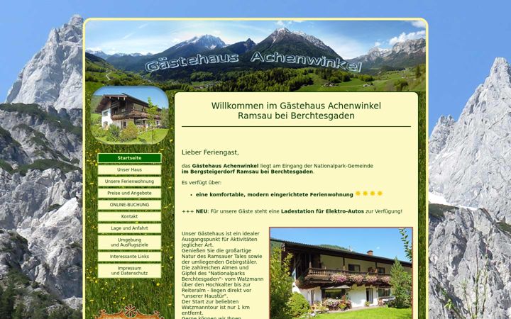 Screenshot of gaestehaus-achenwinkel.de