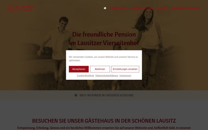 Screenshot of gaestehaus-amteich.de