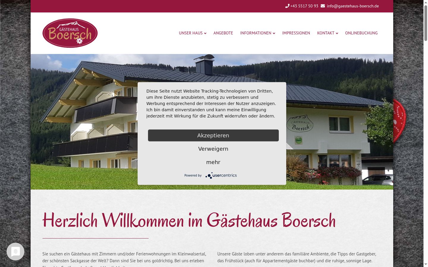 Screenshot tal-banner tal-kunsens muri qabel kwalunkwe interazzjoni