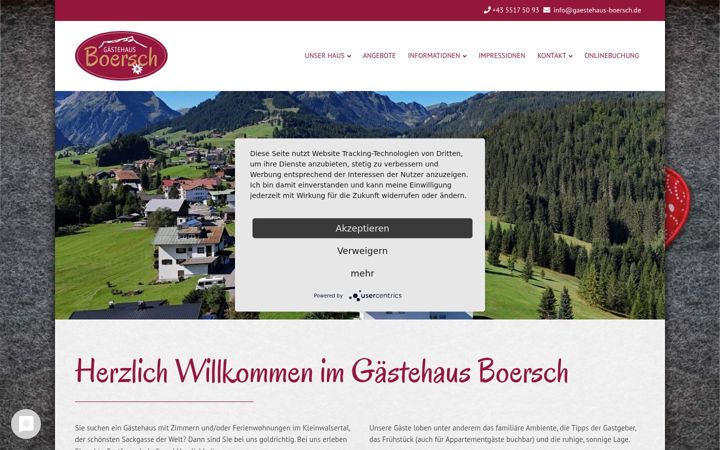Screenshot of gaestehaus-boersch.de