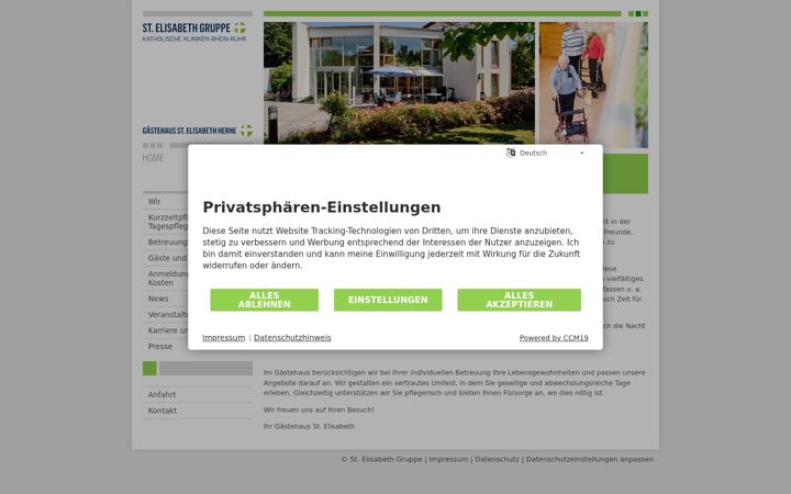 Screenshot of gaestehaus-elisabeth.de
