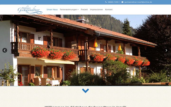 Screenshot of gaestehaus-gschwendtner.de
