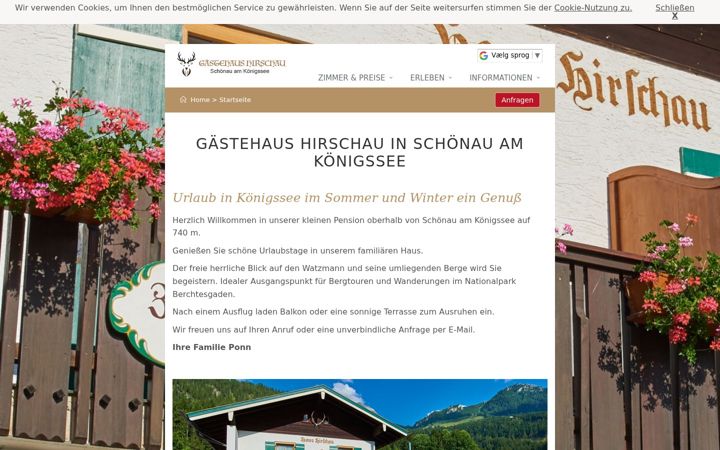 Screenshot of gaestehaus-hirschau.de
