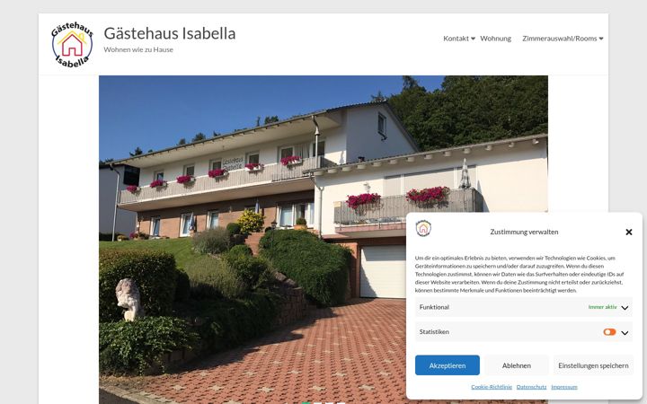 Screenshot of gaestehaus-isabella.de