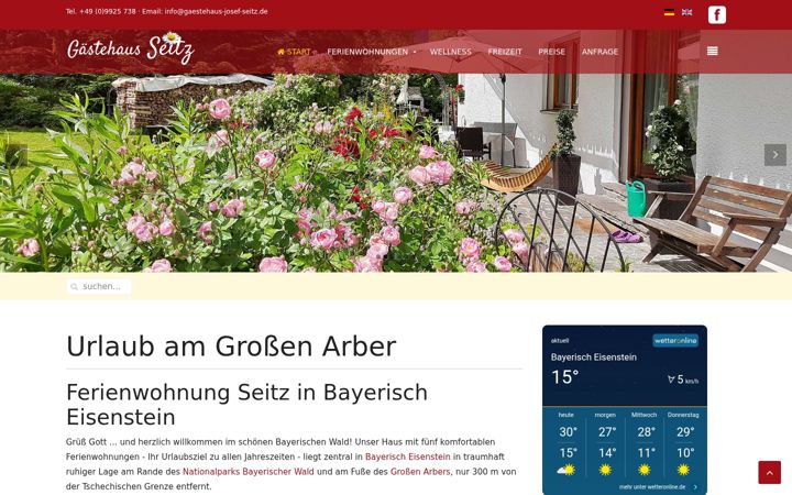 Screenshot of gaestehaus-josef-seitz.de