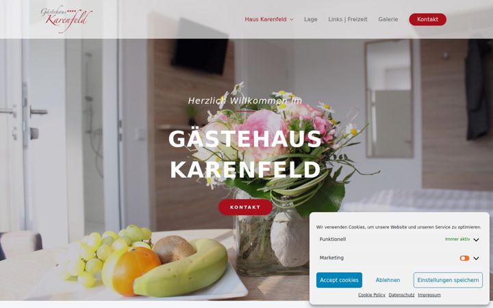 Screenshot of gaestehaus-karenfeld.de